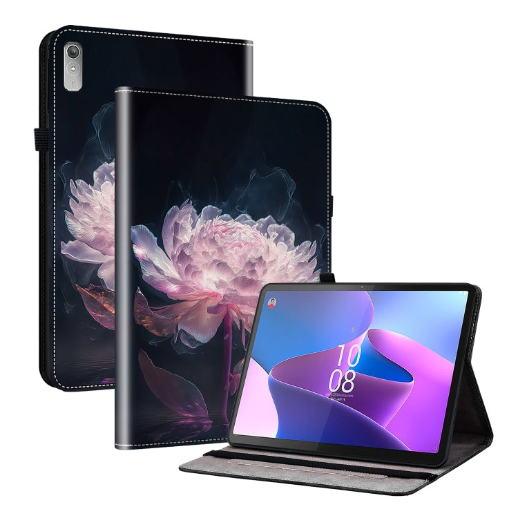 For Lenovo Tab P11 Gen 2 11.5 Crystal Texture Painted Leather Tablet Case(Purple Peony) - Lenovo by PMC TechLife | Online Shopping South Africa | PMC TechLife | Buy Now Pay Later Mobicred