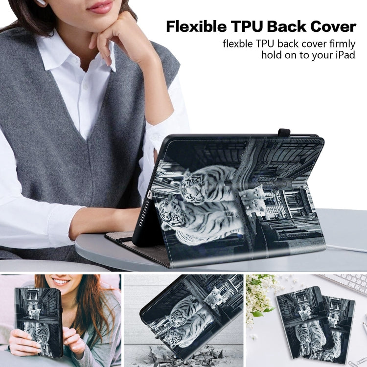 For Lenovo Tab P11 / Xiaoxin Pad Plus Crystal Texture Painted Leather Tablet Case(Cat Reflection Tiger) - Lenovo by PMC TechLife | Online Shopping South Africa | PMC TechLife | Buy Now Pay Later Mobicred