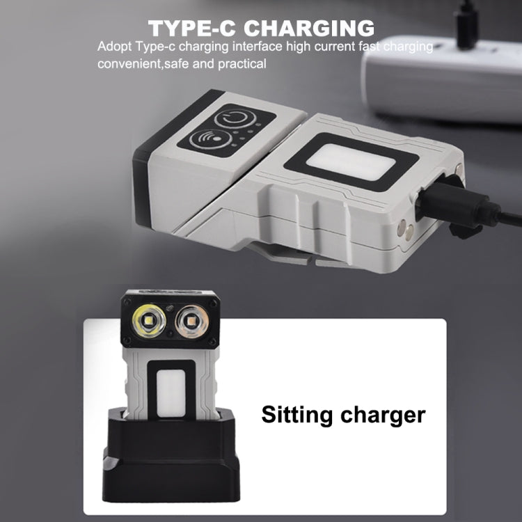 HW-213 Multi-function Rotating Sensing Cap Clip Work Light(Grey) - Headlamp by PMc TechLife | Online Shopping South Africa | PMc TechLife | Buy Now Pay Later Mobicred