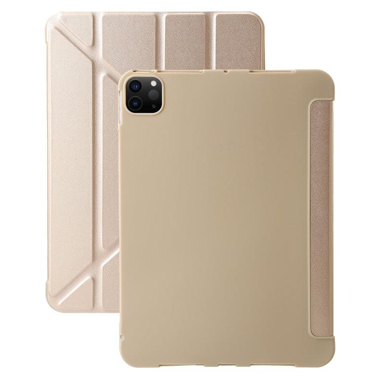 For iPad Pro 13 2024 TPU Deformation Flip Leather Tablet Case with Holder(Gold) - iPad Pro 13 2024 Cases by PMC TechLife | Online Shopping South Africa | PMC TechLife | Buy Now Pay Later Mobicred