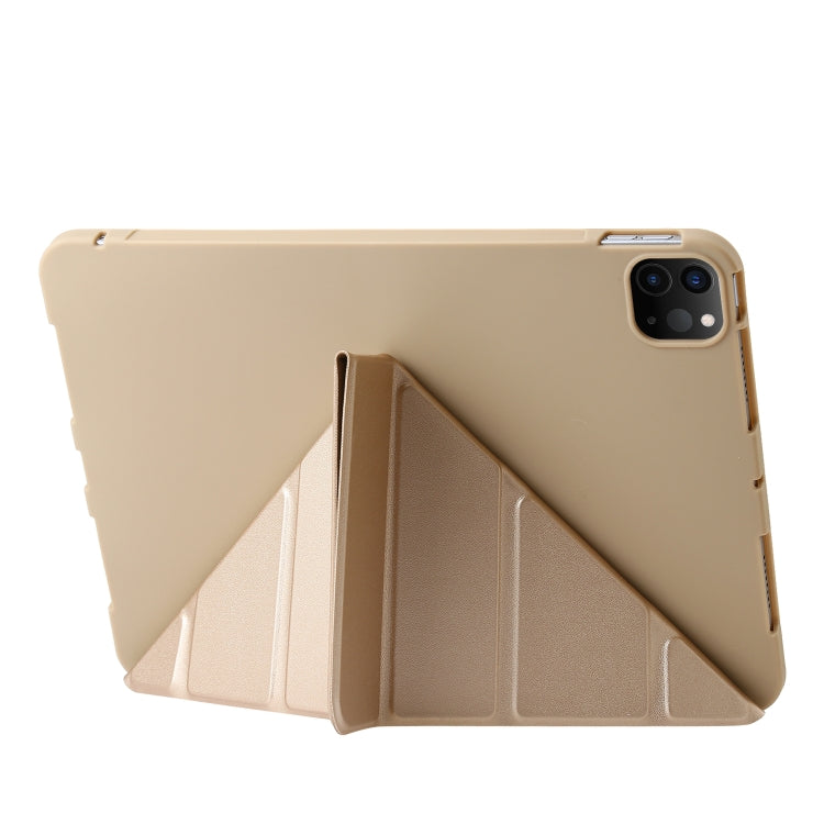 For iPad Pro 13 2024 TPU Deformation Flip Leather Tablet Case with Holder(Gold) - iPad Pro 13 2024 Cases by PMC TechLife | Online Shopping South Africa | PMC TechLife | Buy Now Pay Later Mobicred