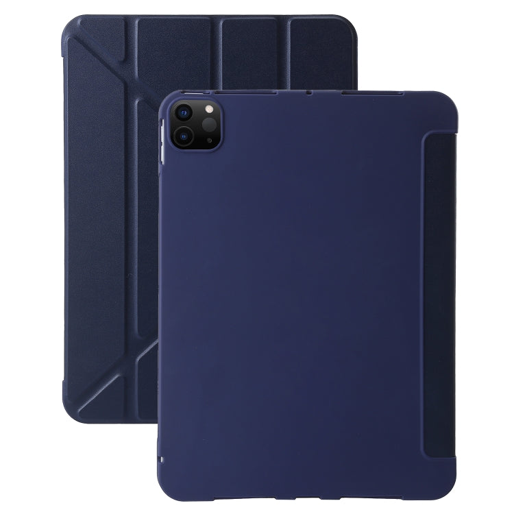 For iPad Pro 13 2024 TPU Deformation Flip Leather Tablet Case with Holder(Dark Blue) - iPad Pro 13 2024 Cases by PMC TechLife | Online Shopping South Africa | PMC TechLife | Buy Now Pay Later Mobicred