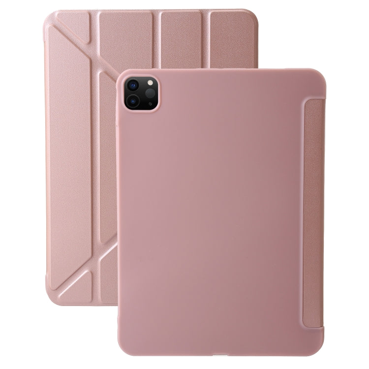 For iPad Pro 13 2024 TPU Deformation Flip Leather Tablet Case with Holder(Rose Gold) - iPad Pro 13 2024 Cases by PMC TechLife | Online Shopping South Africa | PMC TechLife | Buy Now Pay Later Mobicred