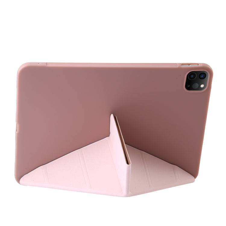 For iPad Pro 13 2024 TPU Deformation Flip Leather Tablet Case with Holder(Rose Gold) - iPad Pro 13 2024 Cases by PMC TechLife | Online Shopping South Africa | PMC TechLife | Buy Now Pay Later Mobicred