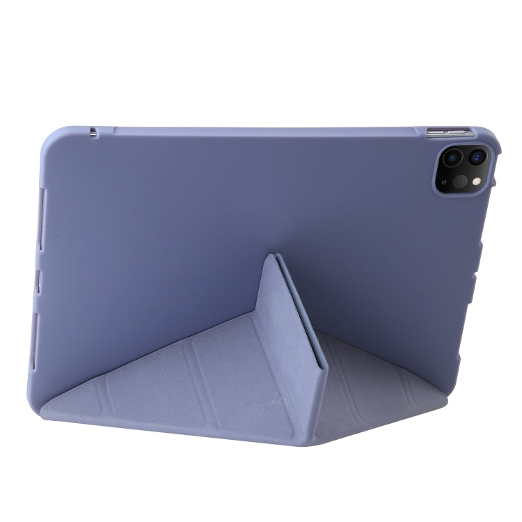 For iPad Pro 13 2024 TPU Deformation Flip Leather Tablet Case with Holder(Purple) - iPad Pro 13 2024 Cases by PMC TechLife | Online Shopping South Africa | PMC TechLife | Buy Now Pay Later Mobicred