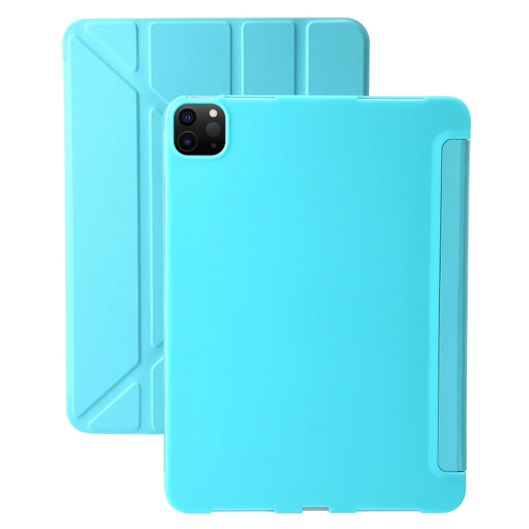 For iPad Pro 13 2024 TPU Deformation Flip Leather Tablet Case with Holder(Mint Blue) - iPad Pro 13 2024 Cases by PMC TechLife | Online Shopping South Africa | PMC TechLife | Buy Now Pay Later Mobicred