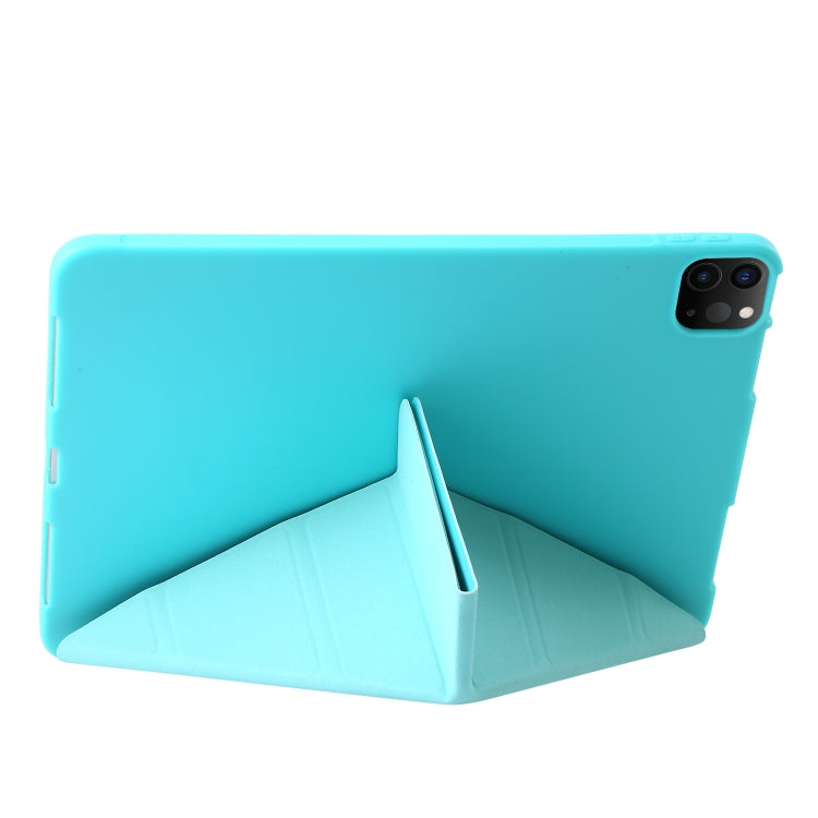 For iPad Pro 13 2024 TPU Deformation Flip Leather Tablet Case with Holder(Mint Blue) - iPad Pro 13 2024 Cases by PMC TechLife | Online Shopping South Africa | PMC TechLife | Buy Now Pay Later Mobicred