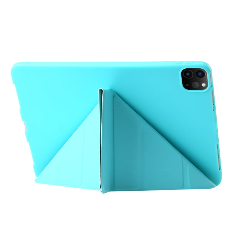 For iPad Pro 13 2024 TPU Deformation Flip Leather Tablet Case with Holder(Mint Blue) - iPad Pro 13 2024 Cases by PMC TechLife | Online Shopping South Africa | PMC TechLife | Buy Now Pay Later Mobicred