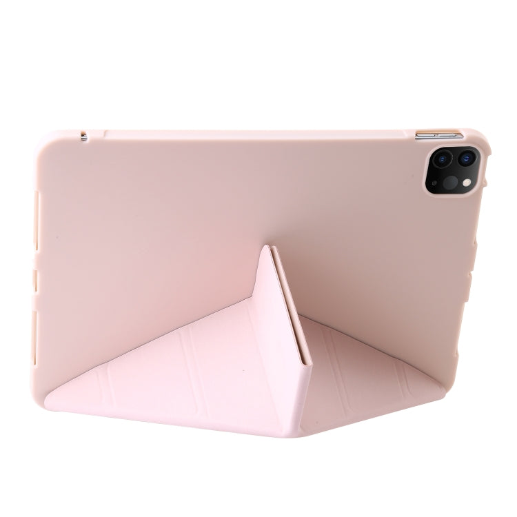 For iPad Pro 13 2024 TPU Deformation Flip Leather Tablet Case with Holder(Light Pink) - iPad Pro 13 2024 Cases by PMC TechLife | Online Shopping South Africa | PMC TechLife | Buy Now Pay Later Mobicred