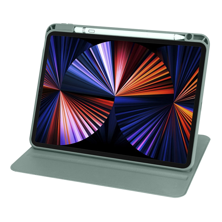For iPad Air 11 2025 / 2024 Acrylic 360 Degree Rotation Holder Leather Tablet Case(Pine Green) - More iPad Cases by PMC TechLife | Online Shopping South Africa | PMC TechLife | Buy Now Pay Later Mobicred