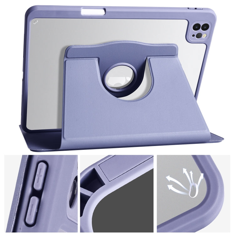 For iPad Air 11 2025 / 2024 Acrylic 360 Degree Rotation Holder Leather Tablet Case(Lavender Purple) - free shipping - PMC TechLife - Order now!