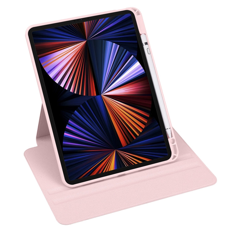 For iPad Air 13 2024 Acrylic 360 Degree Rotation Holder Leather Tablet Case(Sand Pink) - iPad Air 13 2024 Cases by PMC TechLife | Online Shopping South Africa | PMC TechLife | Buy Now Pay Later Mobicred