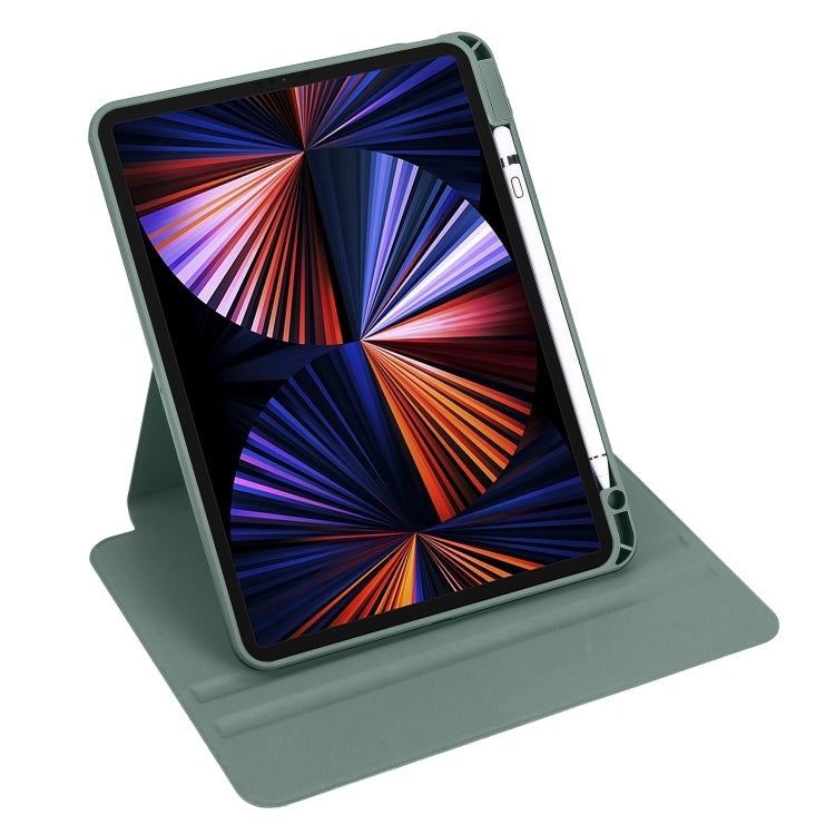 For iPad Air 13 2025 / 2024 Acrylic 360 Degree Rotation Holder Leather Tablet Case(Pine Green) - More iPad Cases by PMC TechLife | Online Shopping South Africa | PMC TechLife | Buy Now Pay Later Mobicred