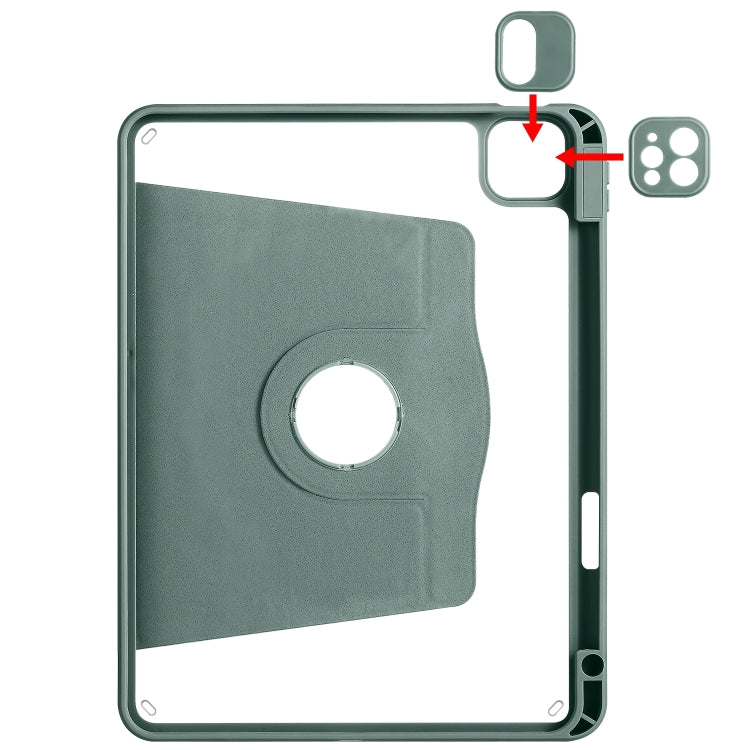 For iPad Air 13 2025 / 2024 Acrylic 360 Degree Rotation Holder Leather Tablet Case(Pine Green) - More iPad Cases by PMC TechLife | Online Shopping South Africa | PMC TechLife | Buy Now Pay Later Mobicred