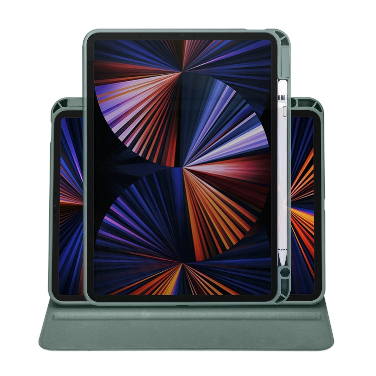 For iPad Air 13 2025 / 2024 Acrylic 360 Degree Rotation Holder Leather Tablet Case(Pine Green) - More iPad Cases by PMC TechLife | Online Shopping South Africa | PMC TechLife | Buy Now Pay Later Mobicred