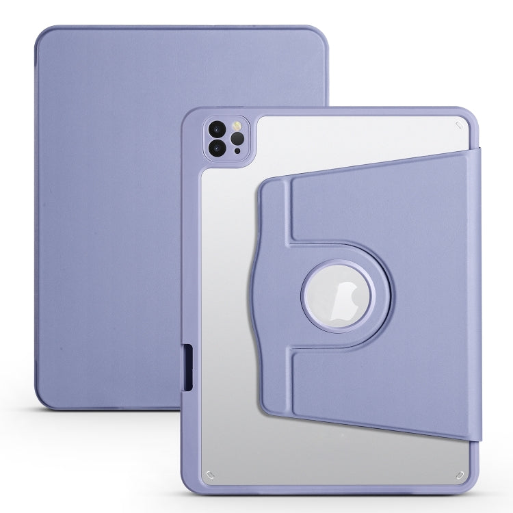 For iPad Air 13 2025 / 2024 Acrylic 360 Degree Rotation Holder Leather Tablet Case(Lavender Purple) - More iPad Cases by PMC TechLife | Online Shopping South Africa | PMC TechLife | Buy Now Pay Later Mobicred
