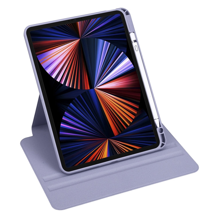 For iPad Air 13 2025 / 2024 Acrylic 360 Degree Rotation Holder Leather Tablet Case(Lavender Purple) - More iPad Cases by PMC TechLife | Online Shopping South Africa | PMC TechLife | Buy Now Pay Later Mobicred