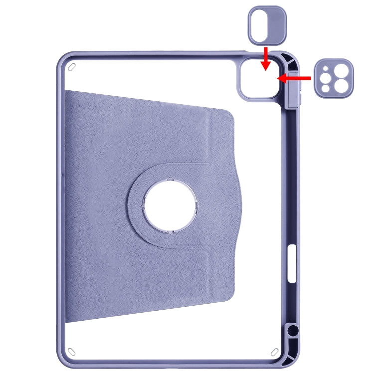 For iPad Air 13 2025 / 2024 Acrylic 360 Degree Rotation Holder Leather Tablet Case(Lavender Purple) - More iPad Cases by PMC TechLife | Online Shopping South Africa | PMC TechLife | Buy Now Pay Later Mobicred