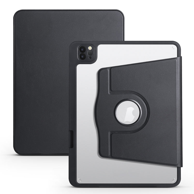 For iPad Pro 11 2024 Acrylic 360 Degree Rotation Holder Leather Tablet Case(Black) - iPad Pro 11 2024 Cases by PMC TechLife | Online Shopping South Africa | PMC TechLife | Buy Now Pay Later Mobicred