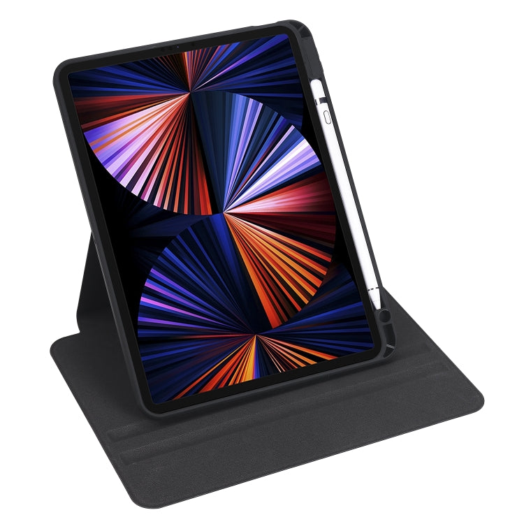 For iPad Pro 11 2024 Acrylic 360 Degree Rotation Holder Leather Tablet Case(Black) - iPad Pro 11 2024 Cases by PMC TechLife | Online Shopping South Africa | PMC TechLife | Buy Now Pay Later Mobicred
