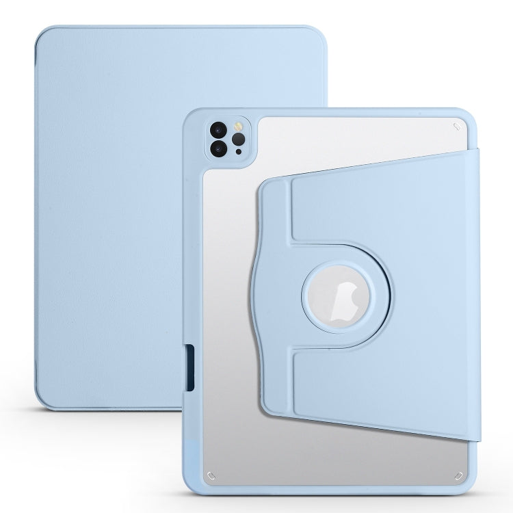 For iPad Pro 13 2024 Acrylic 360 Degree Rotation Holder Leather Tablet Case(Ice Blue) - iPad Pro 13 2024 Cases by PMC TechLife | Online Shopping South Africa | PMC TechLife | Buy Now Pay Later Mobicred