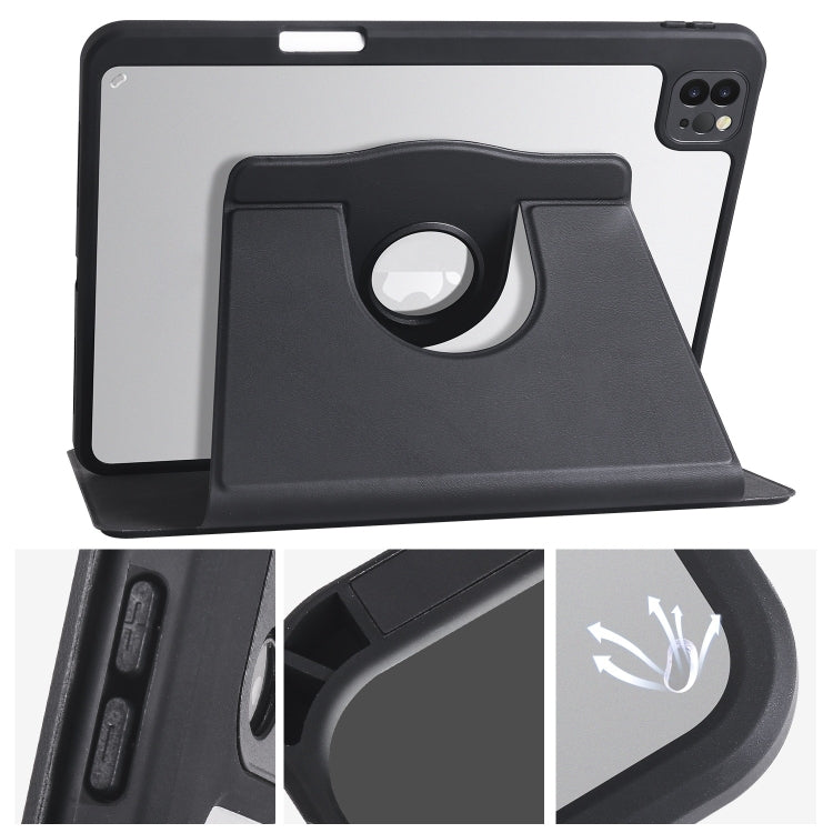 For iPad Pro 13 2024 Acrylic 360 Degree Rotation Holder Leather Tablet Case(Black) - iPad Pro 13 2024 Cases by PMC TechLife | Online Shopping South Africa | PMC TechLife | Buy Now Pay Later Mobicred
