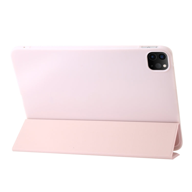 For iPad Pro 13 2024 Three-fold Holder Flip Tablet Leather Case(Light Pink) - iPad Pro 13 2024 Cases by PMC TechLife | Online Shopping South Africa | PMC TechLife | Buy Now Pay Later Mobicred