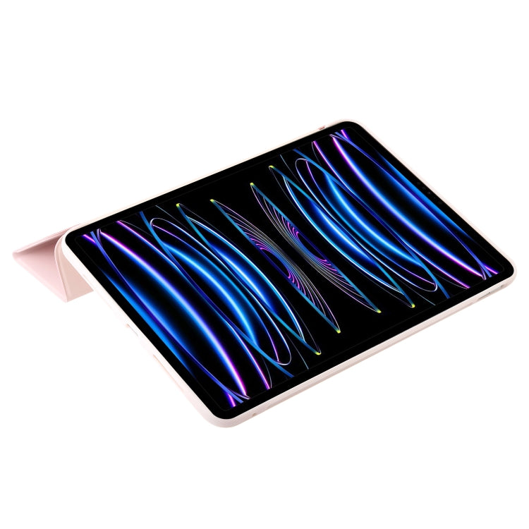 For iPad Pro 13 2024 Three-fold Holder Flip Tablet Leather Case(Light Pink) - iPad Pro 13 2024 Cases by PMC TechLife | Online Shopping South Africa | PMC TechLife | Buy Now Pay Later Mobicred