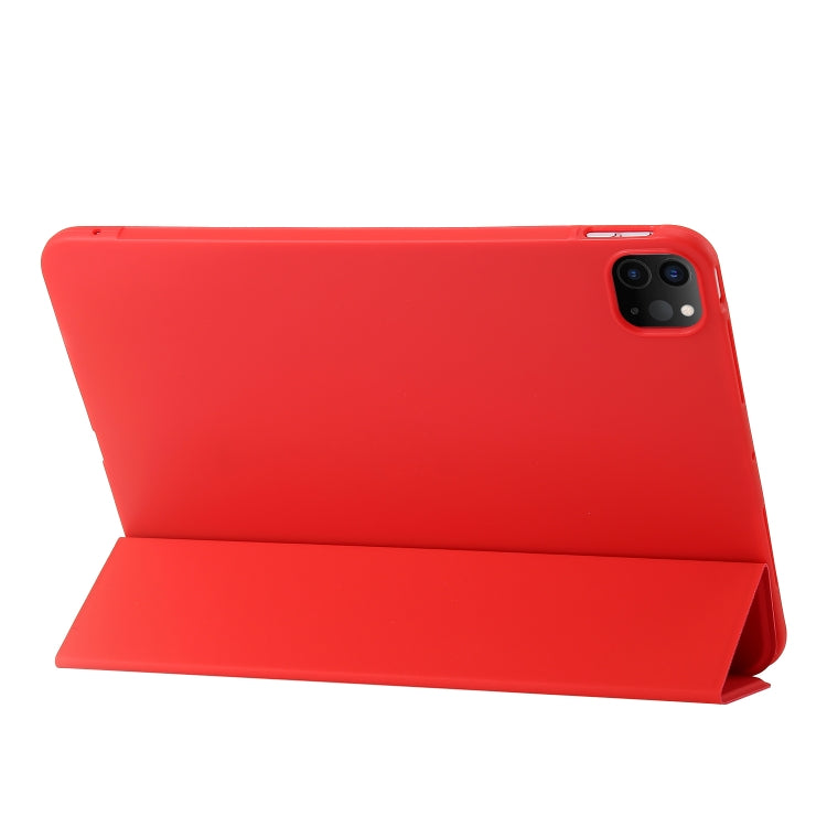 For iPad Pro 13 2024 Three-fold Holder Flip Tablet Leather Case(Red) - iPad Pro 13 2024 Cases by PMC TechLife | Online Shopping South Africa | PMC TechLife | Buy Now Pay Later Mobicred