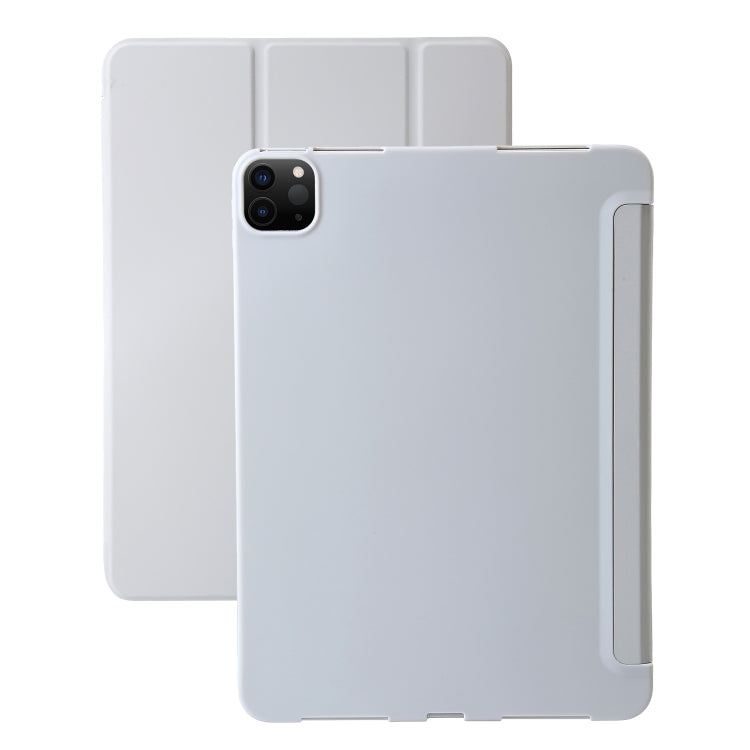 For iPad Pro 13 2024 Three-fold Holder Flip Tablet Leather Case(Grey) - free shipping - PMC TechLife - Order now!