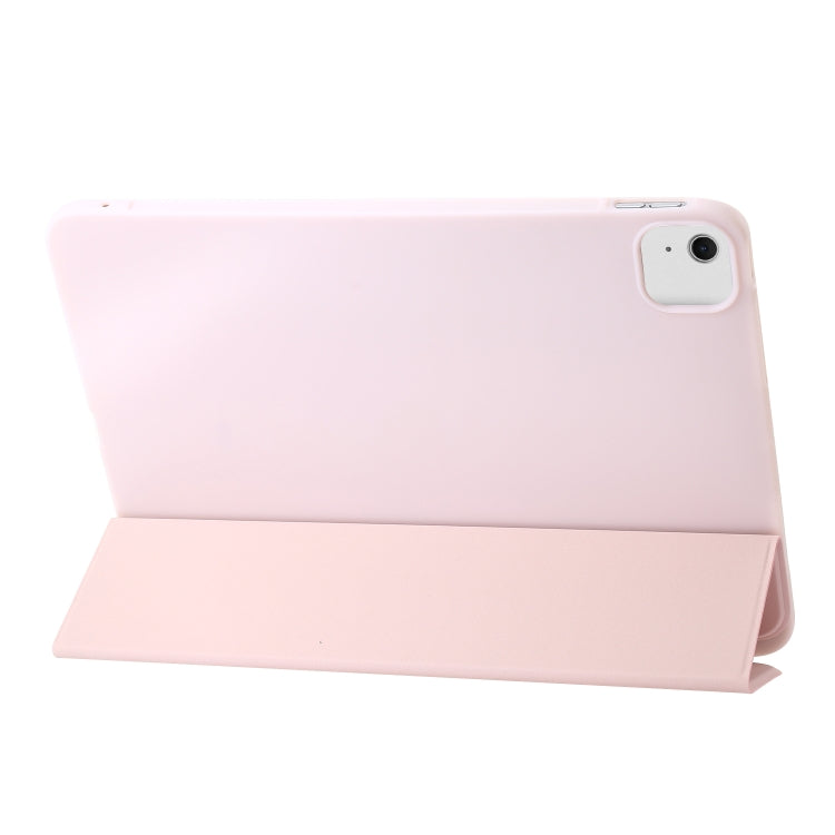For iPad Air 13 2024 Three-fold Holder Flip Tablet Leather Case(Light Pink) - iPad Air 13 2024 Cases by PMC TechLife | Online Shopping South Africa | PMC TechLife | Buy Now Pay Later Mobicred