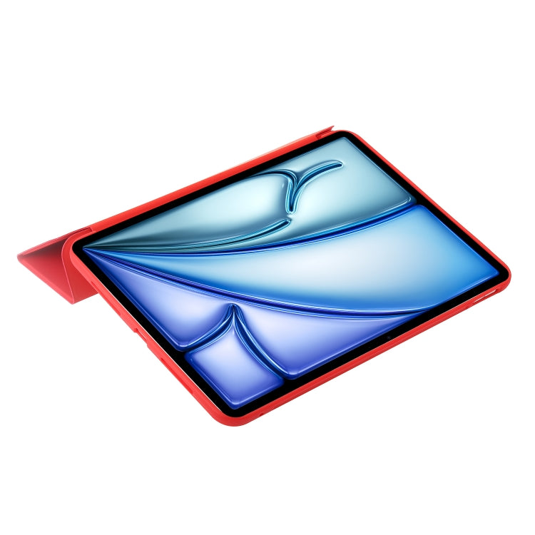 For iPad Air 11 2024 Three-fold Holder Flip Tablet Leather Case(Red) - iPad Air 11 2024 Cases by PMC TechLife | Online Shopping South Africa | PMC TechLife | Buy Now Pay Later Mobicred
