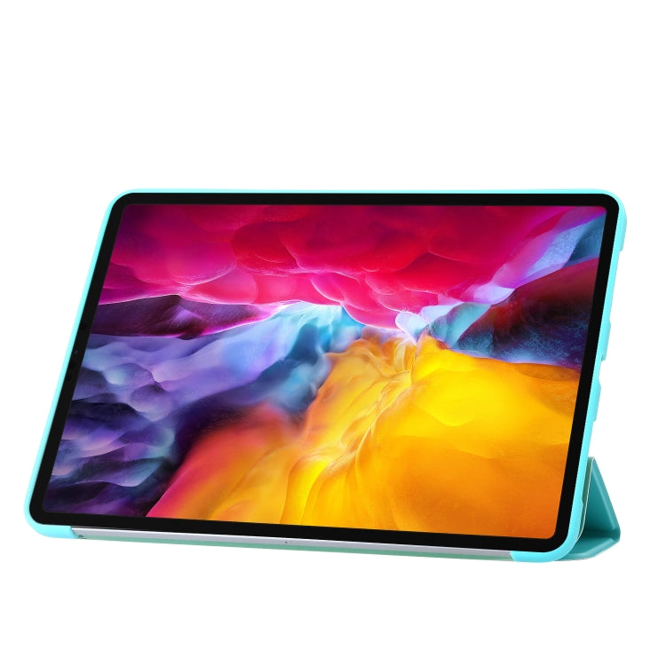 For iPad Pro 11 2024 Three-fold Holder Flip Tablet Leather Case(Mint Blue) - iPad Pro 11 2024 Cases by PMC TechLife | Online Shopping South Africa | PMC TechLife | Buy Now Pay Later Mobicred