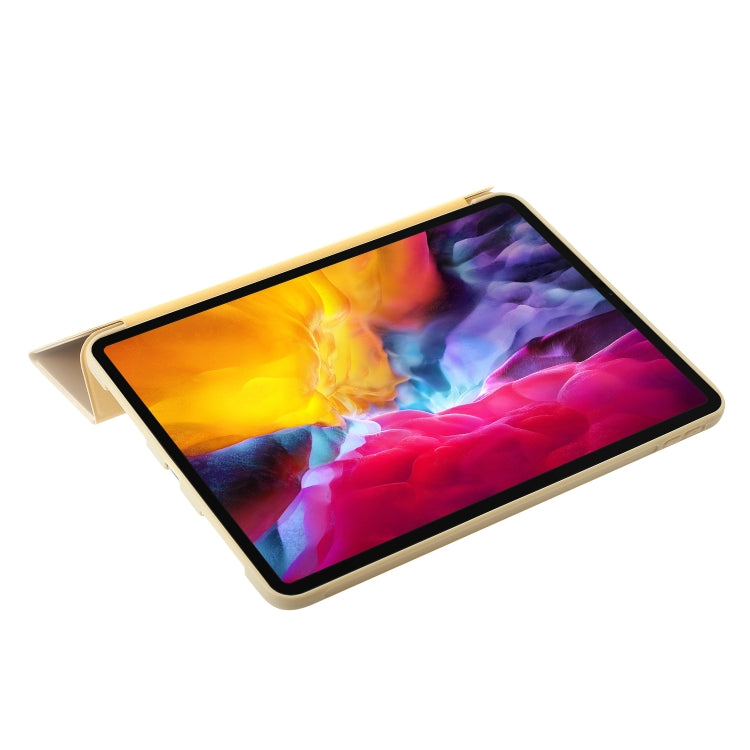 For iPad Pro 11 2024 Three-fold Holder Flip Tablet Leather Case(Gold) - free shipping - PMC TechLife - Order now!