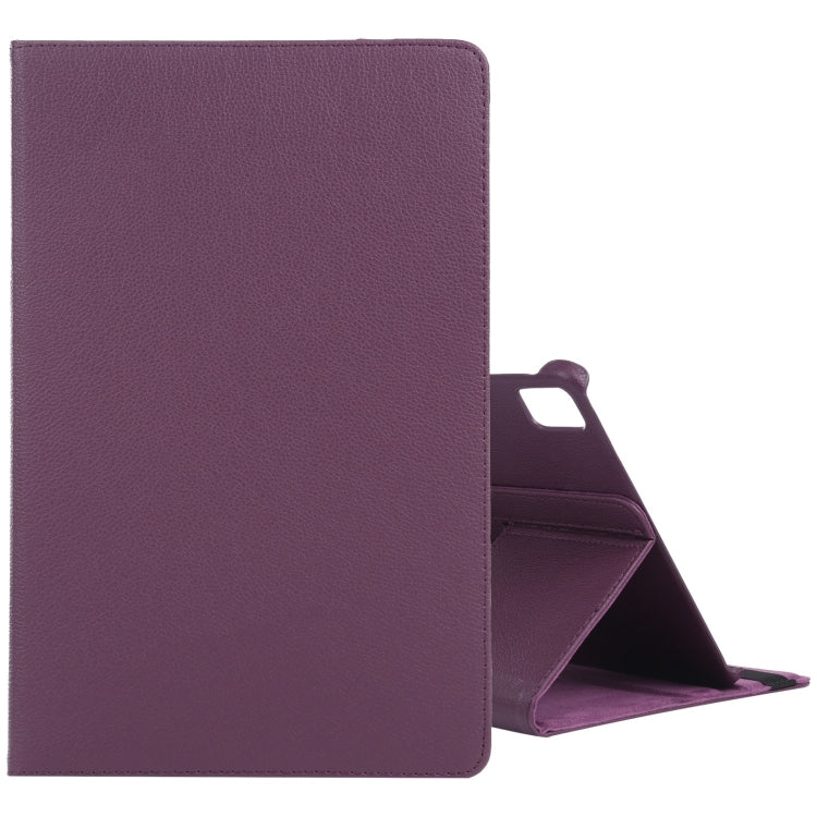 For iPad Pro 13 2024 360 Degree Rotation Litchi Texture Leather Tablet Case with Holder(Purple) - iPad Pro 13 2024 Cases by PMC TechLife | Online Shopping South Africa | PMC TechLife | Buy Now Pay Later Mobicred