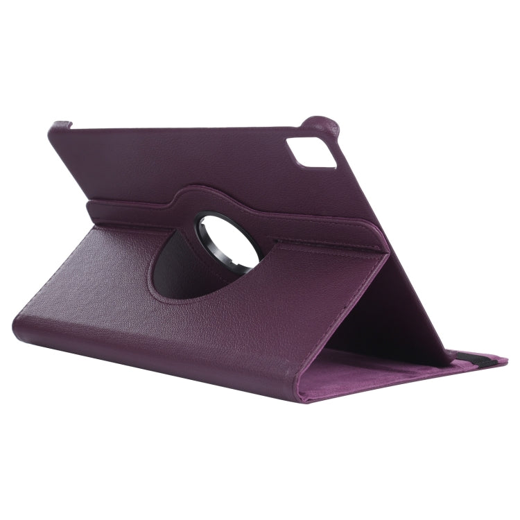 For iPad Pro 13 2024 360 Degree Rotation Litchi Texture Leather Tablet Case with Holder(Purple) - iPad Pro 13 2024 Cases by PMC TechLife | Online Shopping South Africa | PMC TechLife | Buy Now Pay Later Mobicred