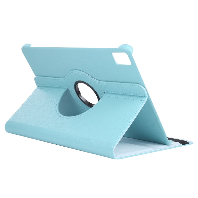 For iPad Pro 13 2024 360 Degree Rotation Litchi Texture Leather Tablet Case with Holder(Sky Blue) - iPad Pro 13 2024 Cases by PMC TechLife | Online Shopping South Africa | PMC TechLife | Buy Now Pay Later Mobicred
