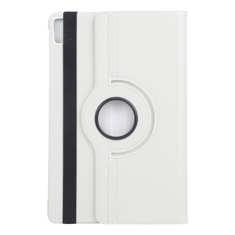 For iPad Pro 13 2024 360 Degree Rotation Litchi Texture Leather Tablet Case with Holder(White) - iPad Pro 13 2024 Cases by PMC TechLife | Online Shopping South Africa | PMC TechLife | Buy Now Pay Later Mobicred