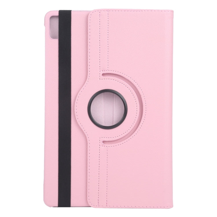 For iPad Pro 13 2024 360 Degree Rotation Litchi Texture Leather Tablet Case with Holder(Pink) - iPad Pro 13 2024 Cases by PMC TechLife | Online Shopping South Africa | PMC TechLife | Buy Now Pay Later Mobicred