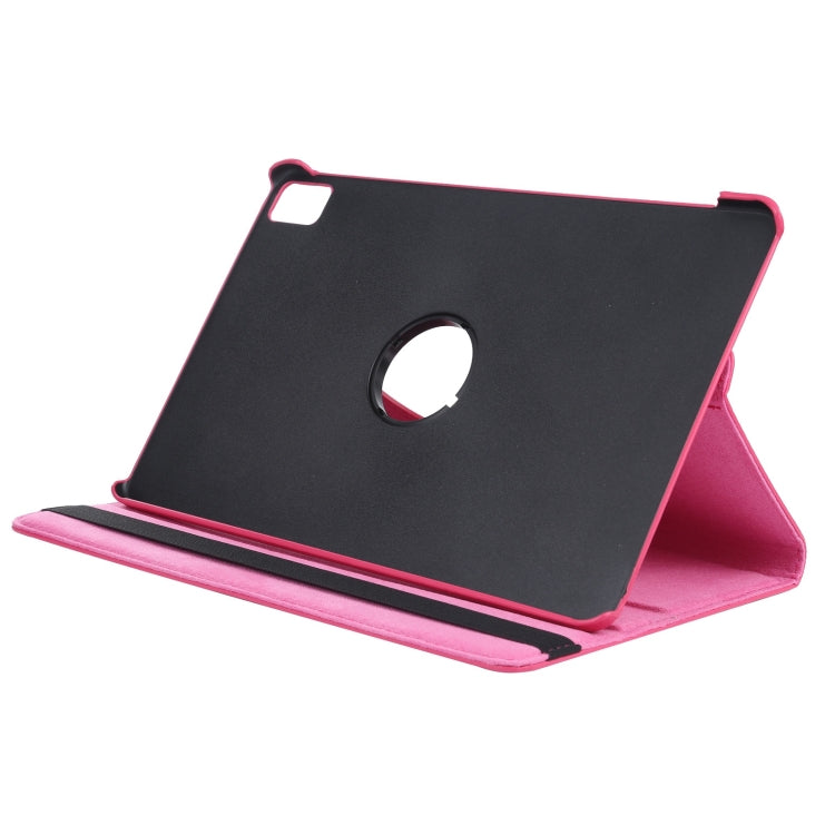 For iPad Pro 13 2024 360 Degree Rotation Litchi Texture Leather Tablet Case with Holder(Rose Red) - iPad Pro 13 2024 Cases by PMC TechLife | Online Shopping South Africa | PMC TechLife | Buy Now Pay Later Mobicred