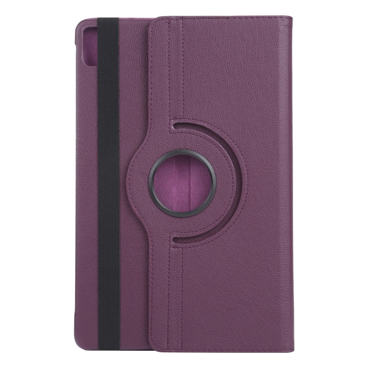 For iPad Pro 11 2024 360 Degree Rotation Litchi Texture Leather Tablet Case with Holder(Purple) - iPad Pro 11 2024 Cases by PMC TechLife | Online Shopping South Africa | PMC TechLife | Buy Now Pay Later Mobicred