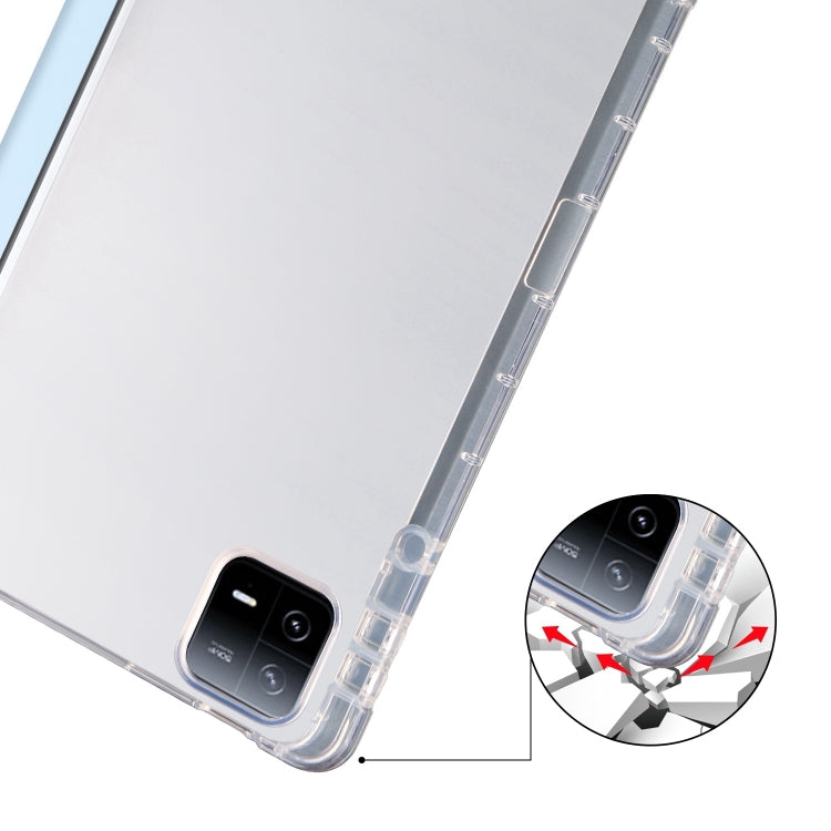 For iPad Pro 13 2024 3-fold Clear TPU Smart Leather Tablet Case with Pen Slot(Ice Blue) - iPad Pro 13 2024 Cases by PMC TechLife | Online Shopping South Africa | PMC TechLife | Buy Now Pay Later Mobicred