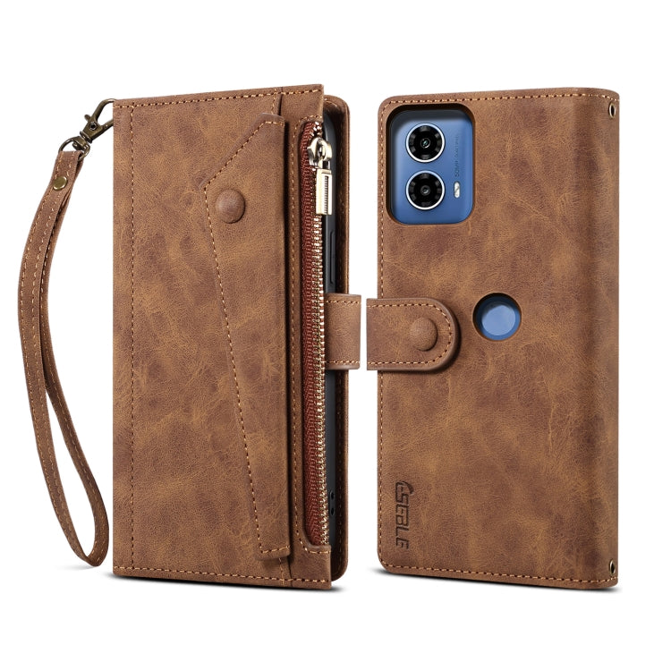 For Motorola Moto G34 ESEBLE Retro Frosted RFID Leather Phone Case(Brown) - free shipping - PMC TechLife - Order now!
