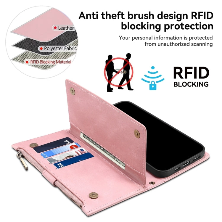 For Motorola Moto G34 ESEBLE Retro Frosted RFID Leather Phone Case(Rose Gold) - free shipping - PMC TechLife - Order now!