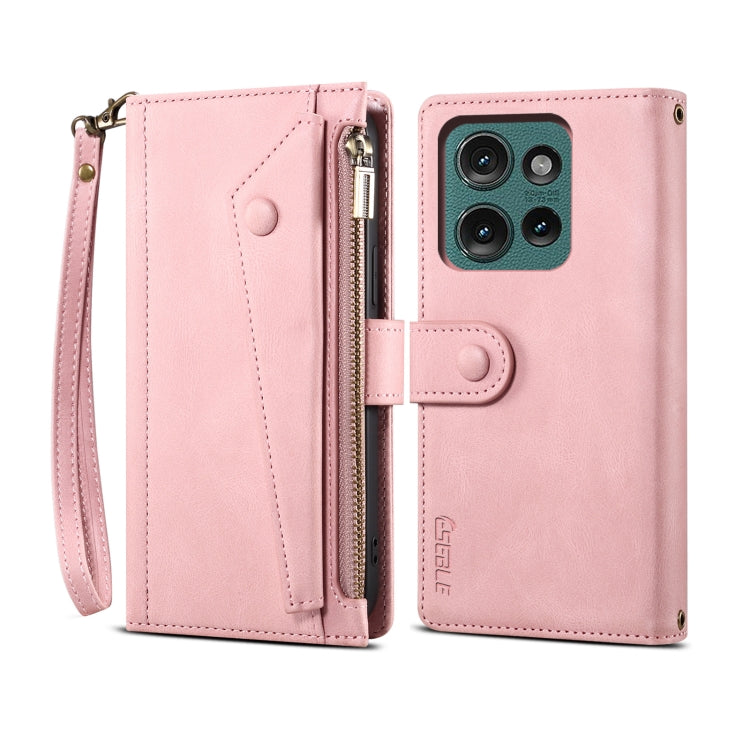 For Motorola Edge 50 5G Global ESEBLE Retro Frosted RFID Leather Phone Case(Rose Gold) - free shipping - PMC TechLife - Order now!