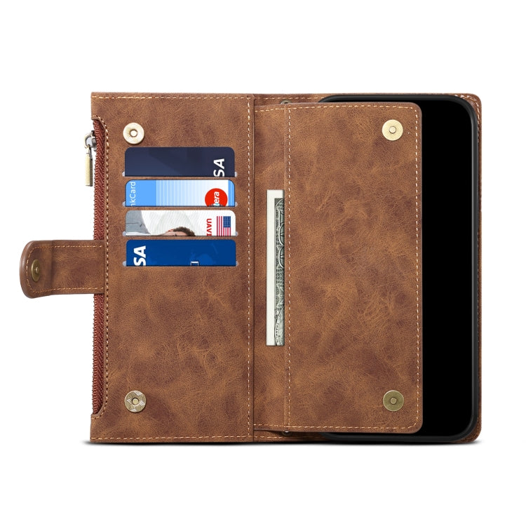 For Motorola Moto G34 5G / G45 5G ESEBLE Retro Frosted RFID Leather Phone Case(Brown) - Motorola Cases by ESEBLE | Online Shopping South Africa | PMC TechLife | Buy Now Pay Later Mobicred