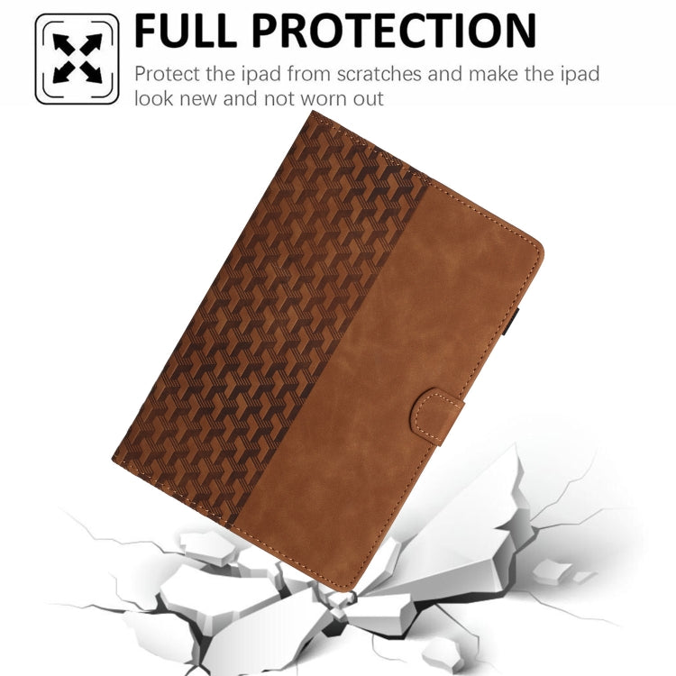 For Lenovo Tab M11/Xiaoxin Pad 11 2024 Building Blocks Embossed Leather Smart Tablet Case(Brown) - Lenovo by PMC Jewellery | Online Shopping South Africa | PMC Jewellery | Buy Now Pay Later Mobicred