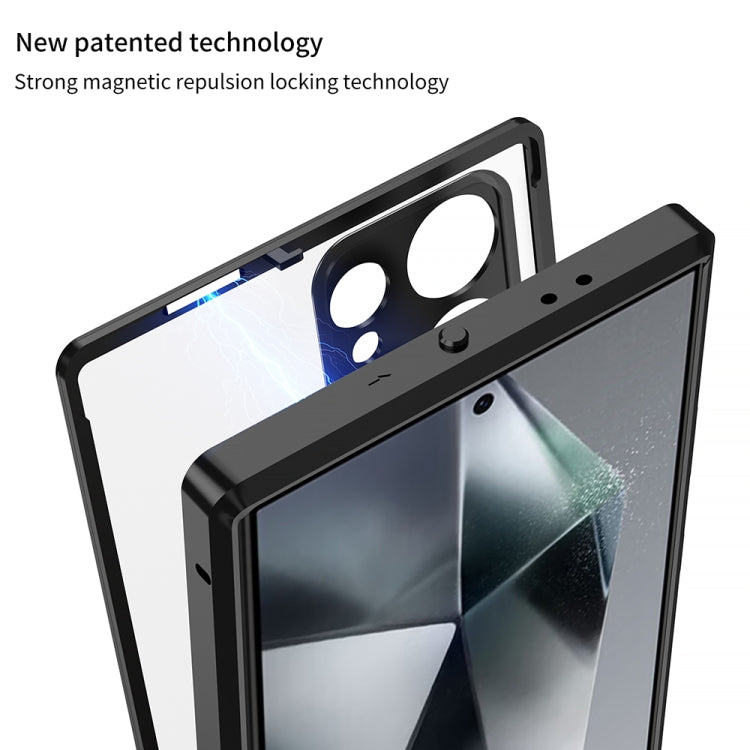 For Samsung Galaxy S24 Ultra 5G Snap Buckle Metal Frame Frosted MagSafe Phone Case(Silver) - free shipping - PMC Jewellery - Order now!