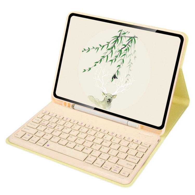 For Xiaomi Pad 5 / Pad 5 Pro 11 inch Wireless Bluetooth Keyboard Tablet Leather Case with Pen Slot(Yellow) - free shipping - PMC TechLife - Order now!