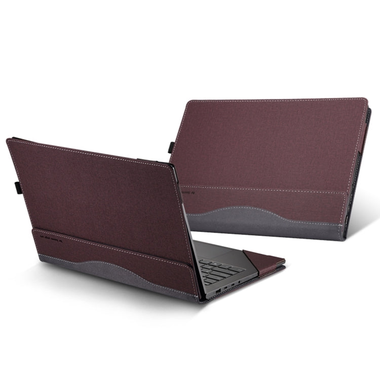 For HP Envy X360 14 inch 14t-es / 14-es Leather Laptop Shockproof Protective Case(Wine Red) - Screen & Keyboard Cover by PMC Jewellery | Online Shopping South Africa | PMC Jewellery | Buy Now Pay Later Mobicred